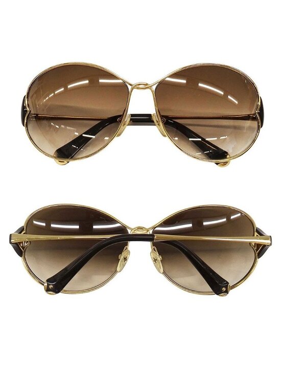 Louis Vuitton Sunglasses Metal Acetate Daisy Gold Brown Petal Motif Feminine main image 12